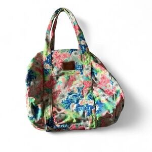 PINK‎ Victoria's Secret Floral Canvas Tote Bag Large Travel
